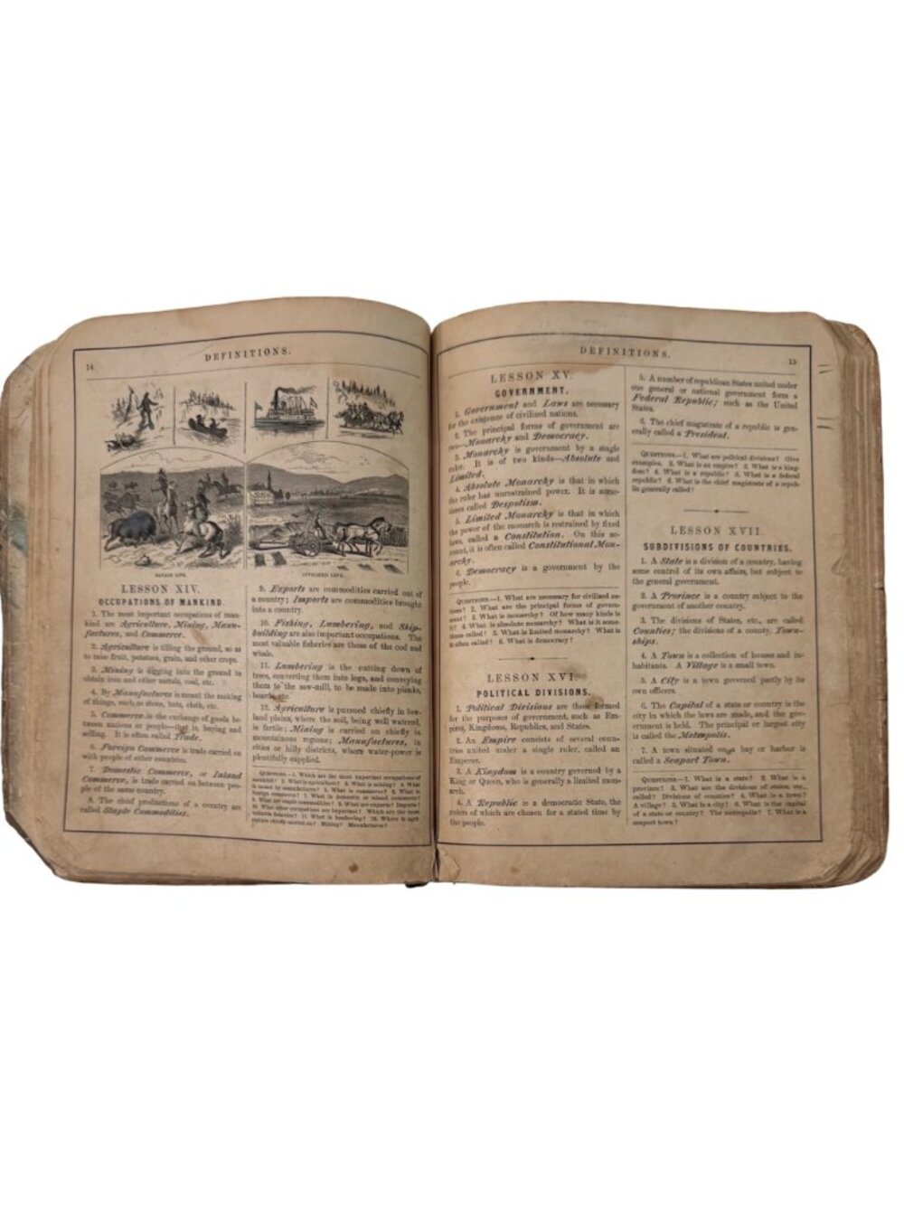 Colton's New Introductory Geography 1875 Hardback Book Read D. D. Merrill Damage - Picture 15 of 16
